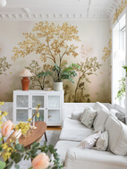 Misty Morning Tree Beige Yellow