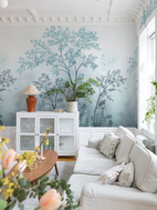 Misty Morning Tree Blue